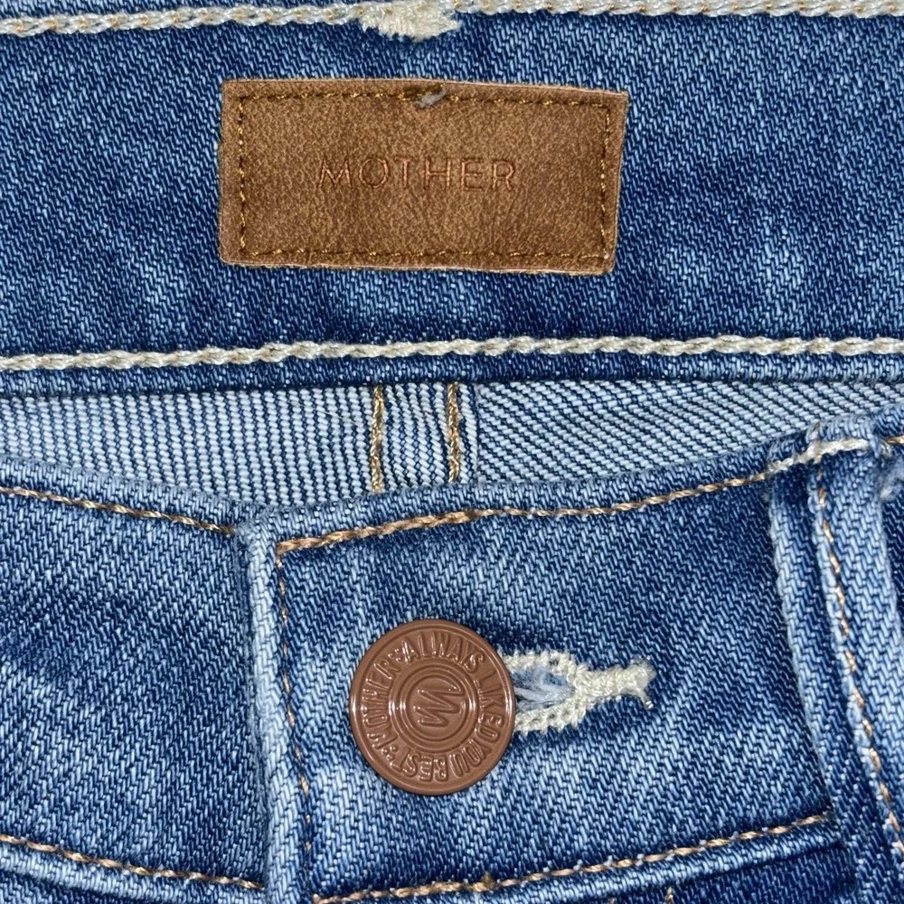 Mother The Insider Ankle Fray Jeans Size 25 Stretch Cotton Blend In Eager Beaver